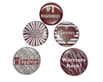 Warrior Magnet, 1", 1.25", Button Magnet, Maroon, Gray, Grey, Warrior Theme, Warrior Decor, Party Favor, Indian, Gift, SM038