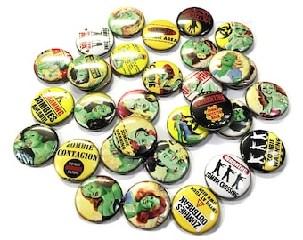 Zombie, Pin Up, 1", 1.25", 1.5", 2.25", Button, Zombie Button, Zombie, Zombie Zombie Watch Party, Flatback, Pinback, Pin, Badge, D012