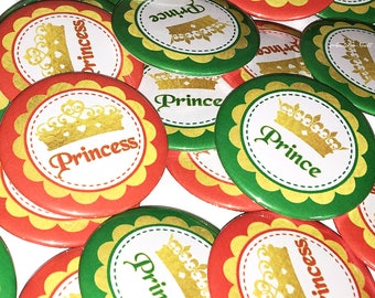 Gender Reveal, Prince, Princess, 1.25", 1.5", 2.25", Pinback Button, Green, Orange, Crown, Fall Reveal, Thanksgiving Reveal, VB310, VB316