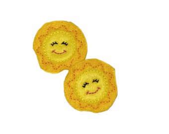 Sun Felt, 2 Felts, Sunshine, Yellow, Orange, Unfinished, Craft Supply, Sun Theme, Summer Theme, Size 1 of 3, EMB094