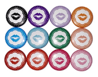 Kiss Magnet, 1", 1.25", 1.5", 2.25", Button Magnet, Kiss, Kisses, Lips, Mouth, GR019