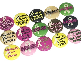Lung Cancer, 1", 1.25", Button, Lung Cancer Ribbon, Pearl Ribbon, Pearl Ribbon Theme, Cancer, Cancer Ribbon, Flatback, Pinback, Pin, CN006
