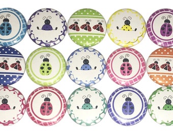 Ladybug Magnet, 1", 1.25", Button Magnet, Ladybug, Ladybug Theme, Ladybug Decor, Ladybug Birthday, Ladybug Party Favor, Bug Magnet, B011