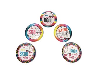 Roller Skate Magnet, 1", 1.25", 1.5", 2.25", Button Magnet, Skating, Party Favor, Skating Rink, Skate Theme, Skate Decor, Birthday, SK011