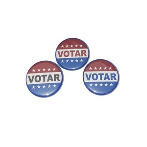 Votar, 1&quot;, 1.25&quot;, 1.5&quot;, 2.25&quot;, Button, Election, Campaign, Voter, Voting, Vote Flatback, Vote Pinback, Vote Badge, Vote Pin, PC024