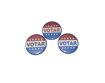 Votar, 1", 1.25", 1.5", 2.25", Button, Election, Campaign, Voter, Voting, Vote Flatback, Vote Pinback, Vote Badge, Vote Pin, PC024