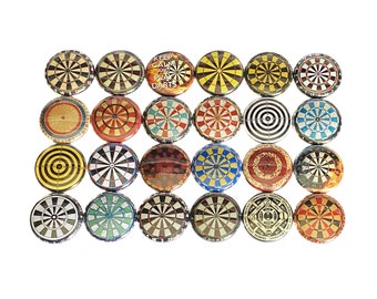 Darts Magnet, 1", 1.25", 1.5", 2.25", Button Magnet, Dart Decor, Dart Theme, Party Favor, Dart Board, Card Decor, GM012