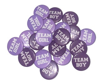 Gender Reveal, Lavender, Purple, 1.25", 1.5", 2.25", Pinback Button, Baby Reveal, Baby Shower, Baby Vote, Team Girl, Team Boy, VB114, VB111