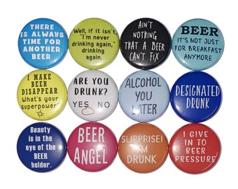 Beer Magnet, 1", 1.25", 1.5", 2.25", Button Magnet, Beer Decor, Beer Theme, Gift, Beer Party Favor, Bartender Birthday, Beer Humor, AM025