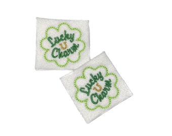 Clover Felt, 2 Felts, Clover Patch, White, Green, Gold, Unfinished, Craft Supply, Clover, St. Patrick's Day, Saint Patrick's, EMB091