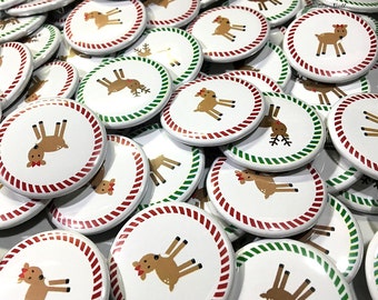 Gender Reveal, Reindeer, Red, Green,  1.25", 1.5", 2.25", Pinback Button, Xmas, Holiday, Christmas, Baby Reveal, Rudolph, Vote, VB244, VB253