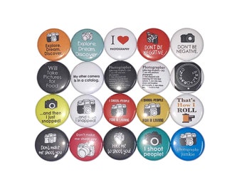 Photography Magnet, 1", 1.25", 1.5", 2.25", Button Magnet, Party Favor, Photographer, Camera, Photography Theme, Film, CP001