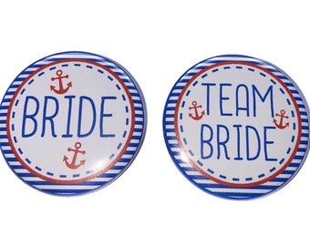 Bachelorette Party, Red, Royal Blue, 1.5", 2.25", Pinback Button, Bachelorette Pin, Bridal Party Favor, Bachelorette Cruise, Bridal, BW037