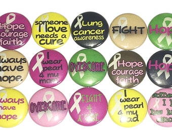 Lung Cancer, Magnet, 1", 1.25", Button Magnet, Lung Cancer Ribbon, Pearl Ribbon Magnet, Pearl Ribbon, Cancer Awareness, Awareness, CN006