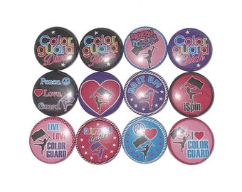 Color Guard, 1", 1.25", Button Magnet, Color Guard Magnet, Color Guard Birthday, Party Favor, Gift, Band Decor, Band Theme, Guard, MB013