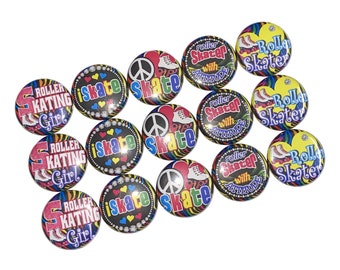Roller Skate, 1", 1.25", Button, Skating Theme, Skate Birthday, Gift, Skating Rink, Skate, Party Favor, Flatback, Pinback, Pin, Badge, SK009