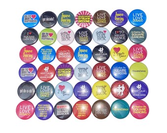 Square Dance Magnet, 1", 1.25", 1.5", 2.25", Button Magnet, Square Dance, Dancing, Dancer Magnet, Dance Theme, Dancer Gift, Dancing, CD009