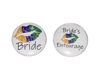 Bachelorette Pin, Nola, 1.5", 2.25", Pinback Button, Green Bridal Party, Nola Bachelorette, New Orleans Bride, New Orleans, BW155, BW159