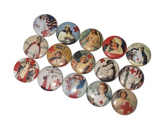 Vintage Nurse, 1", 1.25", 1.5", 2.25", Button, Nurse Decor, Nurse Theme, Nurse Party Favor, RN, Gift, Flatback, Pinback, Pin, Badge, NU019