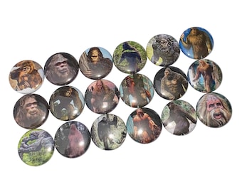 Big Foot, Sasquatch, 1", 1.25", Button, Big Foot Button, Big Foot Birthday, Sasquatch Theme, Party Favor, Flatback, Pinback, Pin, MC012