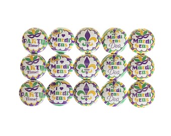 Mardi Gras Magnet, 1", 1.25", 1.5", Button Magnet, Mardi Gras Decor, Mardi Gras, Mardi Gras Theme, New Orleans, New Orleans Magnet, MG004