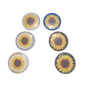 Sunflower, 1&quot;, 1.25&quot;, 1.5&quot;, 2.25&quot;, Button, Yellow Flower, Sunflower Decor, Sunflower Theme, Sun Flower, Summer, Flatback, Pinback, PF027