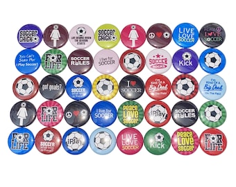 Soccer Magnet, 1", 1.25", 1.5", 2.25", Button Magnet, Soccer Theme, Soccer Decor, Soccer Party Favor, Soccer Gift, Soccer, Sports, SE041