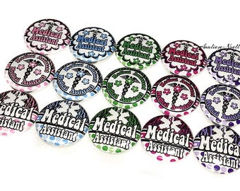 Medical Assistant, 1", 1.25", Button, Medical Theme, MA, Party Favor, Medical Assistant Gift, Medical Decor, Flatback, Pinback, Badge, MA001