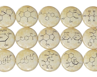 Chemistry Magnet, Science Magnet, 1", 1.25", 1.5", 2.25", Button Magnet, Nerd, Party Favor, Geek, Science, Chemistry, Math, Lab, MS003