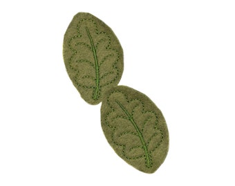 Leaf Felt, 2 Felts, Green, Unfinished, Craft Supply, One Size, EMB107