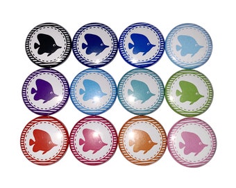 Fish Magnet, 1", 1.25", 1.5", 2.25", Button Magnet, Tropical Fish, Fish Theme, Tropical Decor, Fish, AQ009