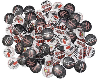 Diabetes Awareness, 1", 1.25", Button, Diabetes Theme, Diabetes Ribbon, Gray Ribbon Theme, Grey Ribbon, Flatback, Pinback, Pin, Badge, CA025