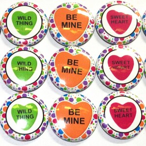 Heart, 1, 1.25, 1.5, 2.25, Button, Heart, Heart Theme, Party Favor, Valentine's Day, Flatback, Pinback, V001 image 7
