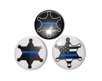 Sheriff Magnet, 1", 1.25", 1.5", 2.25", Button Magnet, Police Theme, Law Enforcement, Sheriff, LEO, LE023