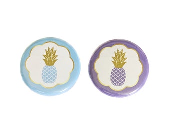 Pineapple, Gender Reveal, Baby Reveal, Blue, Lavender, 1.25", 1.5", 2.25", Pinback Button, Baby Shower, Boy or Girl, Baby Vote, VB187, VB479