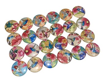Hummingbird, 1, 1.25", 1.5", 2.25", Button, Hummingbird Decor, Hummer, Bird, Gift, Funeral, Baby Shower, Flatback, Pinback, Badge, BR008