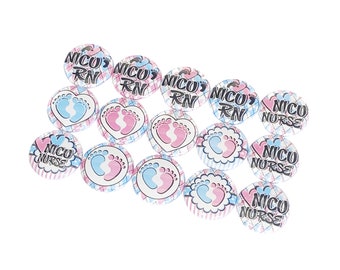 NICU Nurse, 1", 1.25", Button, Nurse Button, NICU Theme, Baby Feet, Nicu Gift, Nicu Decor, Nicu RN, Neonatal Rn, Flatback, Pinback, OB009