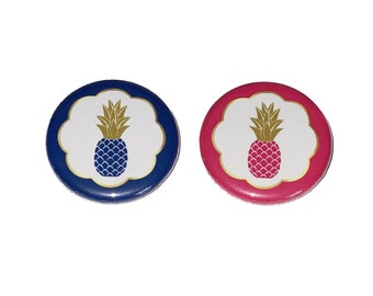 Pineapple, Gender Reveal, Baby Reveal, Navy Blue, Dark Pink, 1.25", 1.5", 2.25", Pinback Button, Baby Shower, Boy or Girl, VB474, VB477
