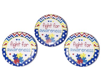 Autism Awareness Magnet, 1", 1.25", 1.5", 2.25", Button Magnet, Autism Theme, Autism Magnet, Autism Awareness, Autism Ribbon, Autism, AS005