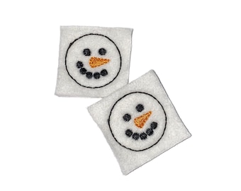Snowman Felt, 2 Felts, Snowman Patch, Unfinished, Craft Supply, Winter Decor, Snowman, Snowman Face, Winter, Size 1 of 3, EMB073