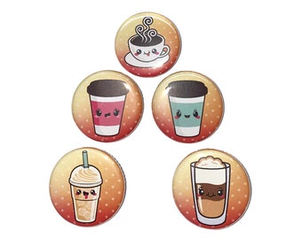 Cappuccino Magnet, Latte Magnet, 1", 1.25", Button Magnet, Latte Party Favor, Latte Decor, Latte Theme, Coffee Magnet, Cappuccino, FD011