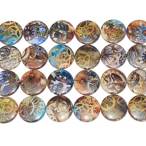 Gear Magnet, 1&quot;, 1.25&quot;, 1.5&quot;, 2.25&quot;, Button Magnet, Watch Gear, Clock Gear, Steampunk Magnet, Gadget, Gear, Machinery, Mechanism, GG002