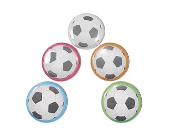 Soccer Ball Magnet, 1", 1.25", Button Magnet, Soccerball, Soccerball Theme, Soccerball Decor, Green, Pink, Orange, Blue, Party Favor, SE016