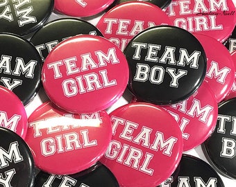 Gender Reveal, Dark Pink, Black, 1.25", 1.5", 2.25", Pinback Button, Baby Reveal, Baby Shower, Boy or Girl, Gender Vote, Baby, VB150, VB092