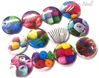 Crochet, Yarn, 1", 1.25", Button, Party Favor, Yarn Party Favor,  Crochet Theme, Yarn Theme, Flatback, Pinback, Pin, Badge, Hooker, CS005
