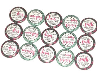 Scripture, 1", 1.25", 1.5", 2.25", Button, Jesus, Prayer, Christian, Church Party, Flatback, Pinback, Birthday, Religious, FT034