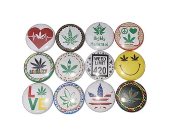 Marijuana Magnet, 1", 1.25", 1.5", 2.25", Button Magnet, Marijuana, Cannabis, Weed, Cannabis Magnet, Weed Magnet, MJ003