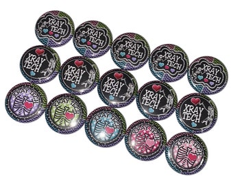 Xray Tech, 1", 1.25", Button, Xray Tech Theme, Xray Decor, Party Favor, Radiology Theme, Radiology Decor, Rad, Flatback, Pinback, Pin, XR009