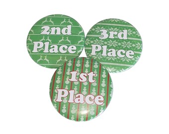 Ugly Sweater Award, 2.25", Button, Sweater Award, Ugly Sweater Party, 1st Place, 2nd Place, 3rd Place, Tacky Sweater Xmas, Holiday, X041