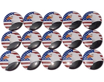 Bald Eagle Magnet, 1", 1.25", Button Magnet, Bald Eagle, Bald Eagle Decor, Bald Eagle Theme, Gift, American Flag, Patriotic, USA, US, PC001